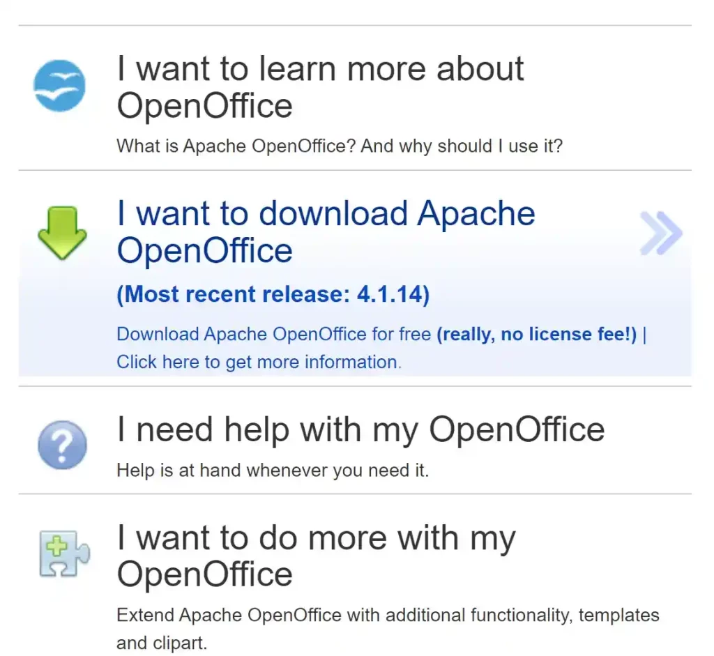 Apache OpenOffice about